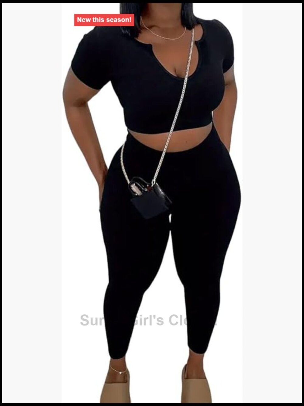 2 Piece Set Workout Crop Top and Leggings Activewear Jogger Set